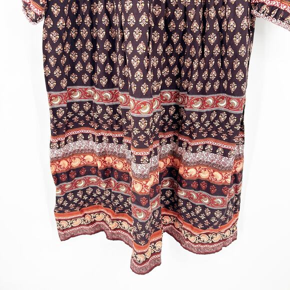 Old Navy Womens Boho Cattagecore Prairie Peasant Ditsy Floral Midi Dress‎ L Tall - Picture 4 of 11